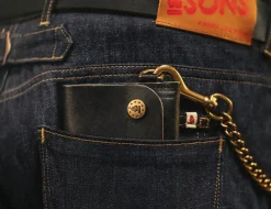 &SONS Leather Goods></noscript>Black Leather Wallet