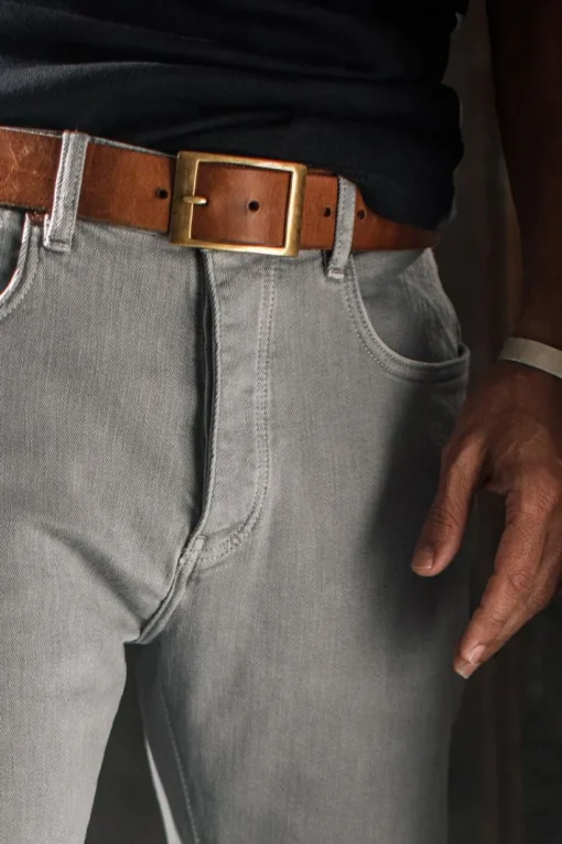 &SONS Leather Goods>Brown Leather Belt