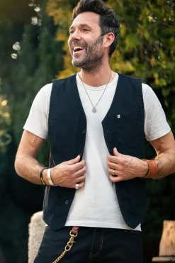 &SONS Waistcoats>Navy Lincoln Waistcoat / Vest