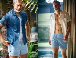 &SONS Bottoms & Shorts></noscript>Newman Swim Shorts Sky Blue