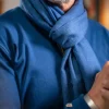 &SONS Knitwear>Outlaw Scarf Denim Blue