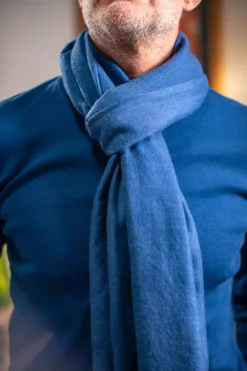 &SONS Knitwear>Outlaw Scarf Denim Blue