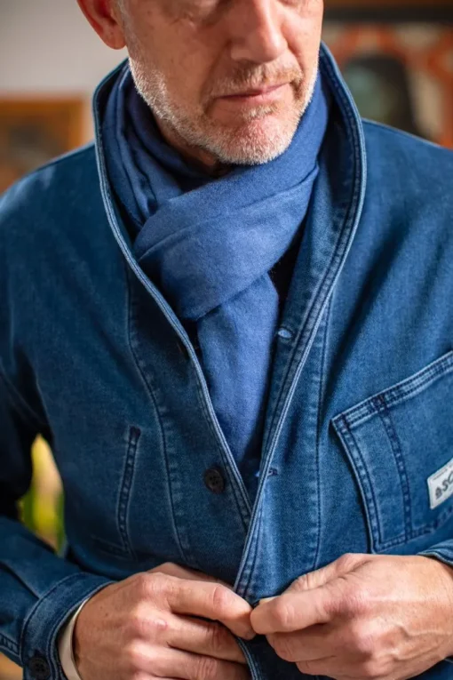 &SONS Knitwear>Outlaw Scarf Denim Blue