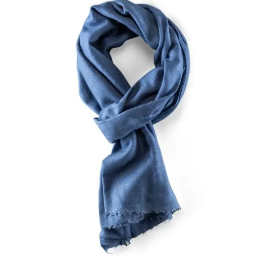 &SONS Knitwear>Outlaw Scarf Denim Blue