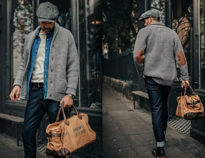 &SONS Jackets & Coats>Pioneer British Wool Cardigan Grey