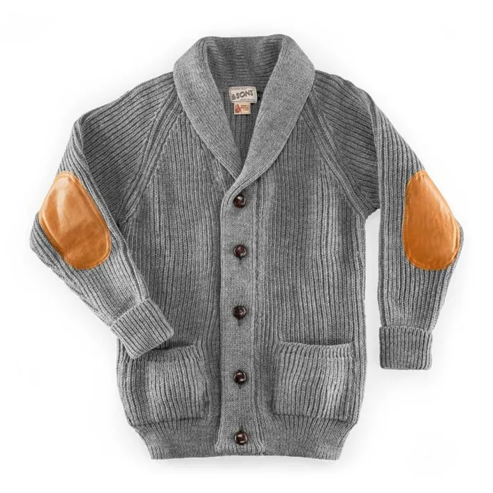 &SONS Jackets & Coats>Pioneer British Wool Cardigan Grey