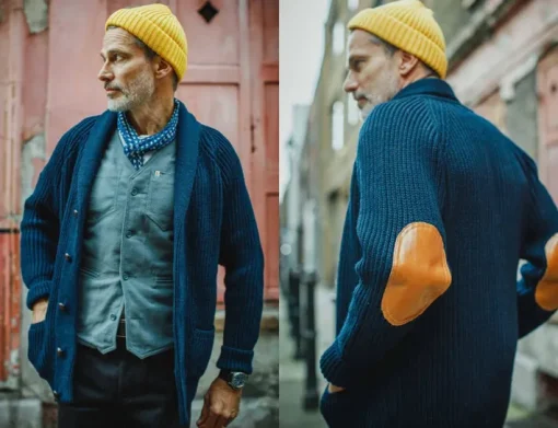 &SONS Jackets & Coats>Pioneer British Wool Cardigan Navy