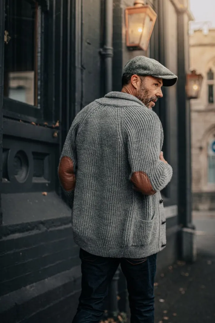 &SONS Jackets & Coats>Pioneer British Wool Cardigan Grey