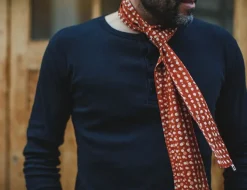 &SONS Scarves></noscript>Rust Dot Japanese Scarf