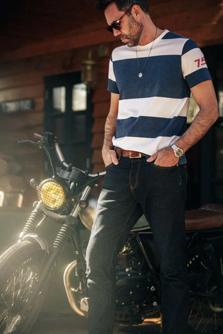 &SONS Tops>75 T-Shirt Indigo Stripe