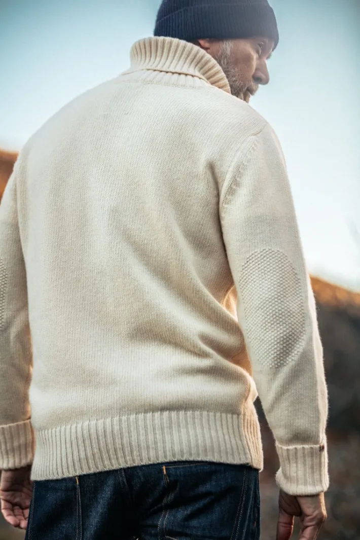 &SONS Jackets & Coats>Ahab Submariner Rollneck Jumper Ecru