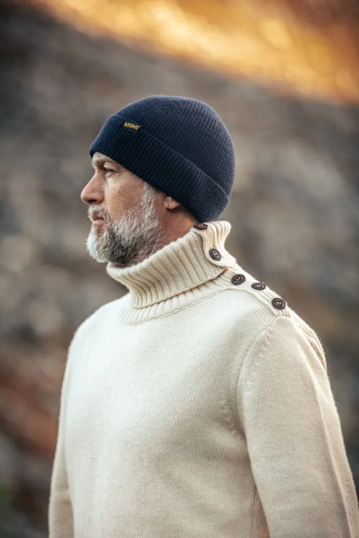 &SONS Jackets & Coats>Ahab Submariner Rollneck Jumper Ecru