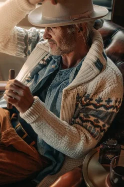 &SONS Jackets & Coats>Alpine Cardigan Ecru