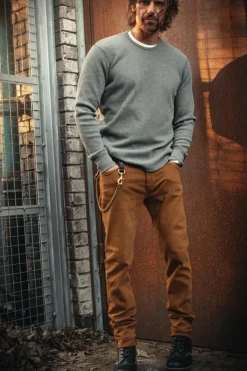 &SONS Tops></noscript>Base Waffle Crew Neck Grey Marl