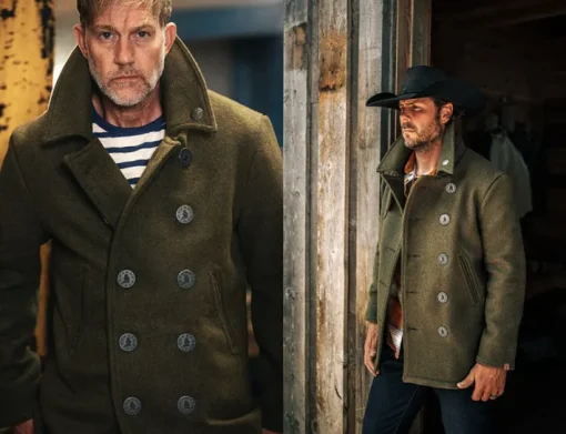 &SONS Jackets & Coats>Boardwalk Peacoat Army Green