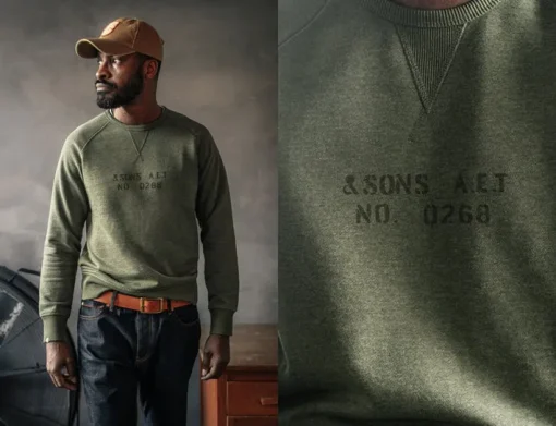 &SONS Jackets & Coats>Deck Sweatshirt Surplus Green