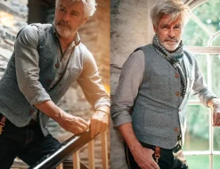 &SONS Knitwear></noscript>Drifter Wool Waistcoat Grey