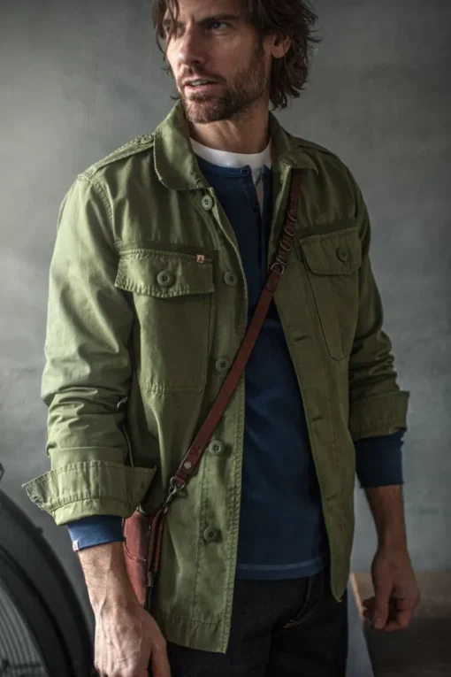 &SONS Jackets & Coats>Flag Overshirt Army Green