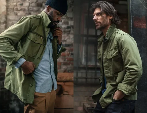 &SONS Jackets & Coats>Flag Overshirt Army Green