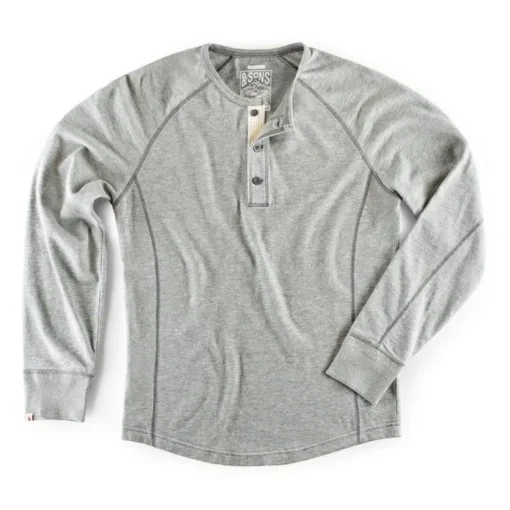&SONS Tops>Flint Henley Grey Marl