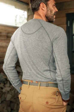 &SONS Tops></noscript>Flint Henley Grey Marl