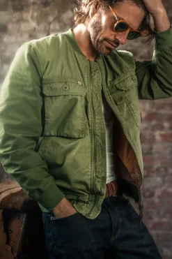 &SONS Jackets & Coats>Harris Bomber Jacket Army Green