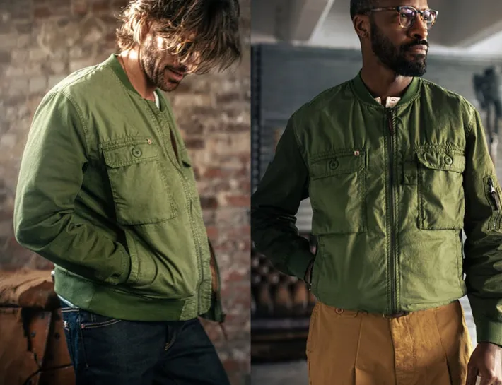 &SONS Jackets & Coats>Harris Bomber Jacket Army Green