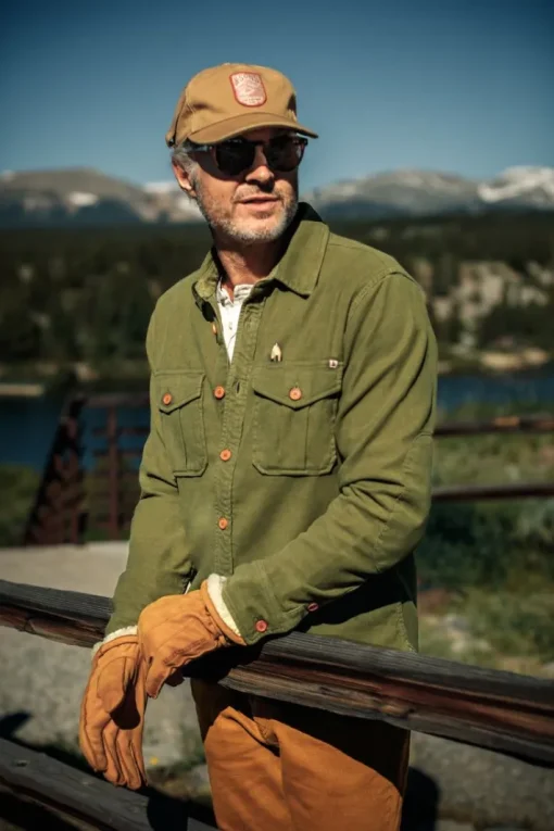 &SONS Tops>Lichen Moleskin Shirt Army Green