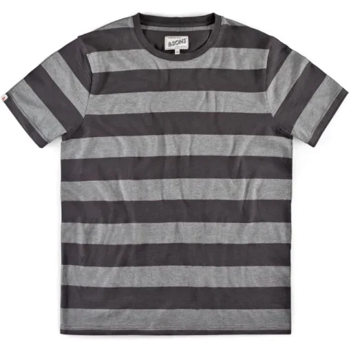 &SONS Tops>Papillon T-Shirt Grey Stripe