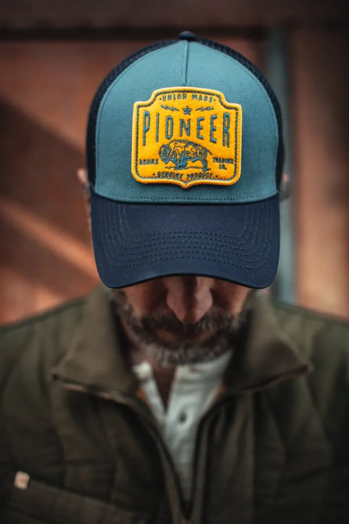 &SONS Headwear>Pioneer Trucker Cap Blue