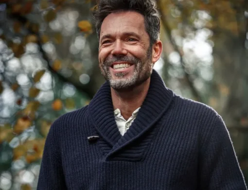&SONS Jackets & Coats>Port Shawl Collar Jumper Navy