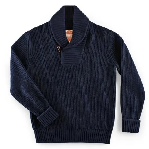 &SONS Jackets & Coats>Port Shawl Collar Jumper Navy