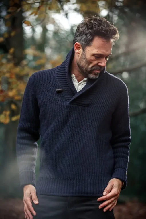 &SONS Jackets & Coats>Port Shawl Collar Jumper Navy