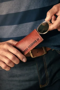 &SONS Leather Goods>Pouch Glasses Case Brown