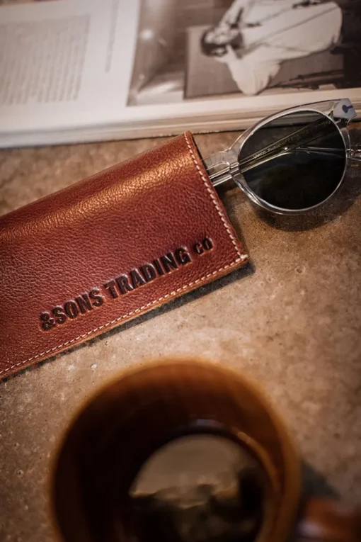 &SONS Leather Goods>Pouch Glasses Case Brown