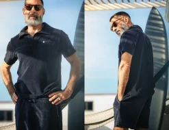 &SONS Tops></noscript>Solar Polo Navy