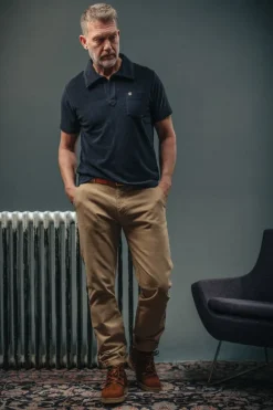 &SONS Tops></noscript>Solar Polo Navy