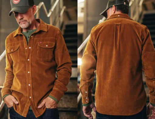&SONS Tops>Sunday Shirt Corduroy Tan