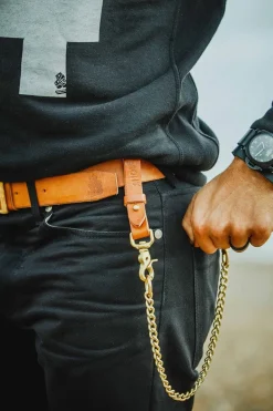 &SONS Leather Goods>Tan Leather Belt