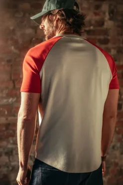 &SONS Tops>The Chariot Henley Shirt Raw/Red