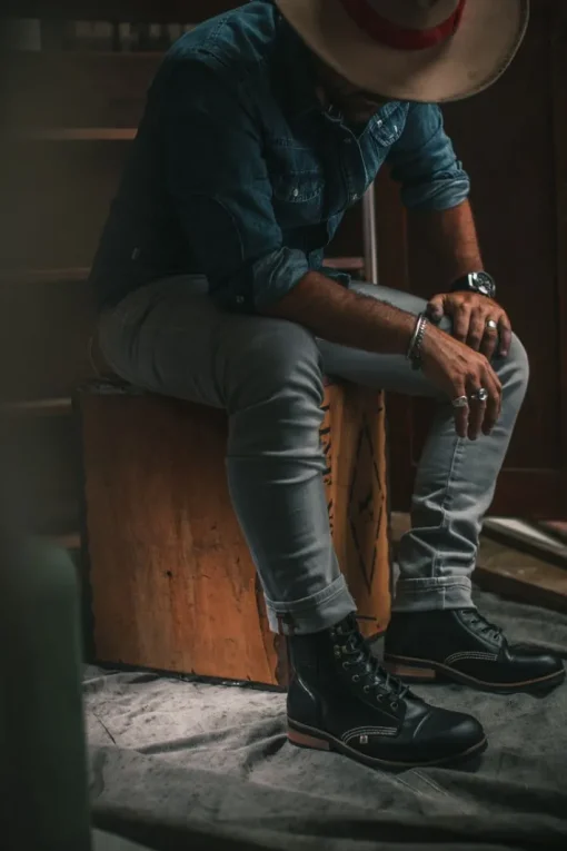 &SONS Leather Goods>The Drover Boot Black