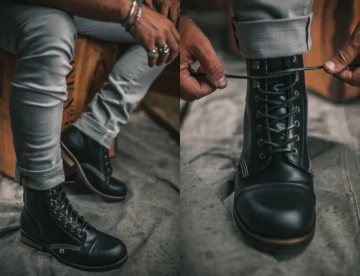&SONS Leather Goods>The Drover Boot Black