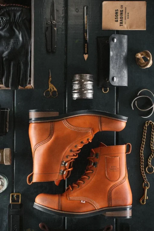 &SONS Leather Goods>The Drover Boot Tan