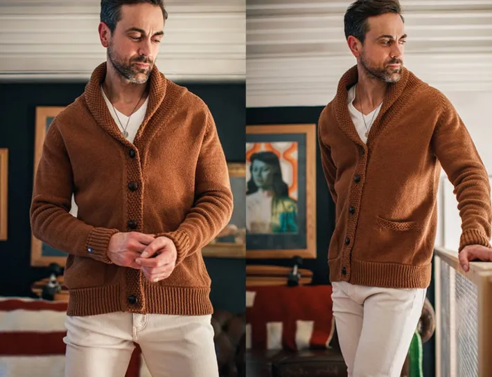 &SONS Jackets & Coats>Turner Cardigan Rust