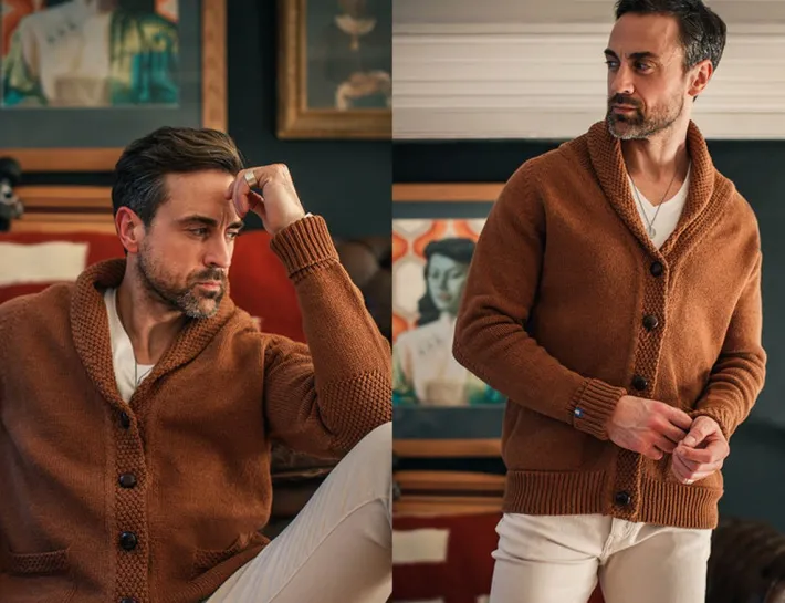 &SONS Jackets & Coats>Turner Cardigan Rust