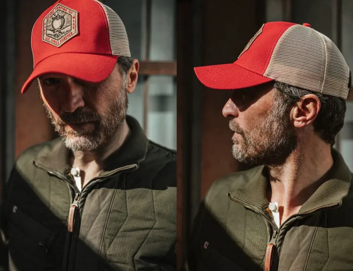 &SONS Headwear>Union Trucker Cap Vintage Red
