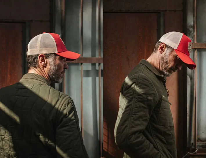 &SONS Headwear>Union Trucker Cap Vintage Red