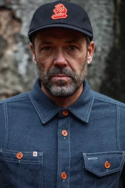 &SONS Headwear>Woollen Snap Cap Navy