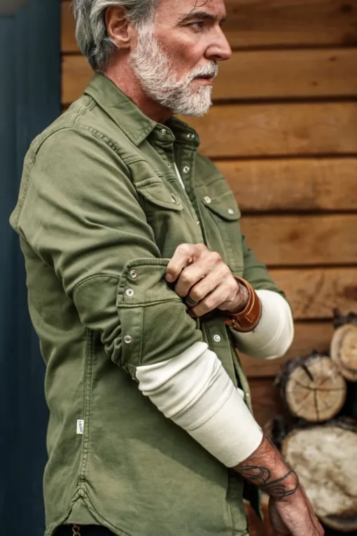 &SONS Tops>Sunday Shirt Army Green