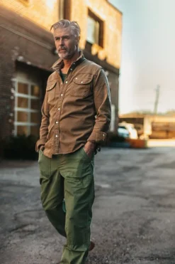 &SONS Tops>Sunday Shirt Dark Tan